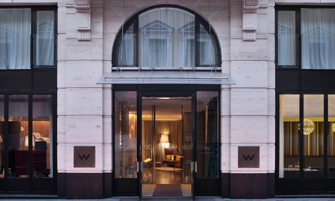 Гостиница W St.Petersburg, сеть 5* отелей премиум-класса Starwood Hotels and Resorts. по адресу: г. Санкт-Петербург, Вознесенский пр., д. 6 (10 700м2)